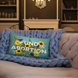 Fund Abortion Floral Throw Pillow - Teal