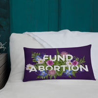 Fund Abortion Floral Throw Pillow - Purple