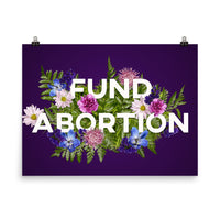 Fund Abortion Floral Poster - Purple