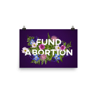 Fund Abortion Floral Poster - Purple