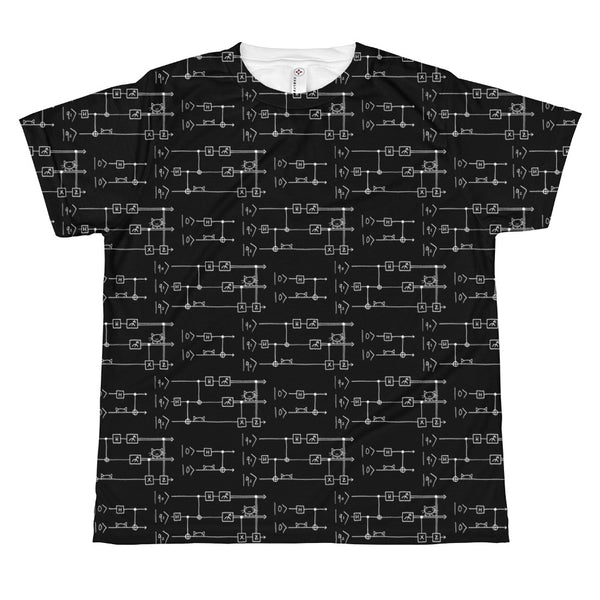 All-over Quantum Teleportation Youth Tshirt - Black