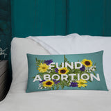 Fund Abortion Floral Throw Pillow - Teal