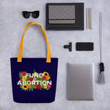 Fund Abortion Floral Tote Bag - Navy Blue